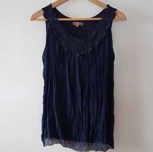 Carla Conti 100% Silk Sleeveless Top